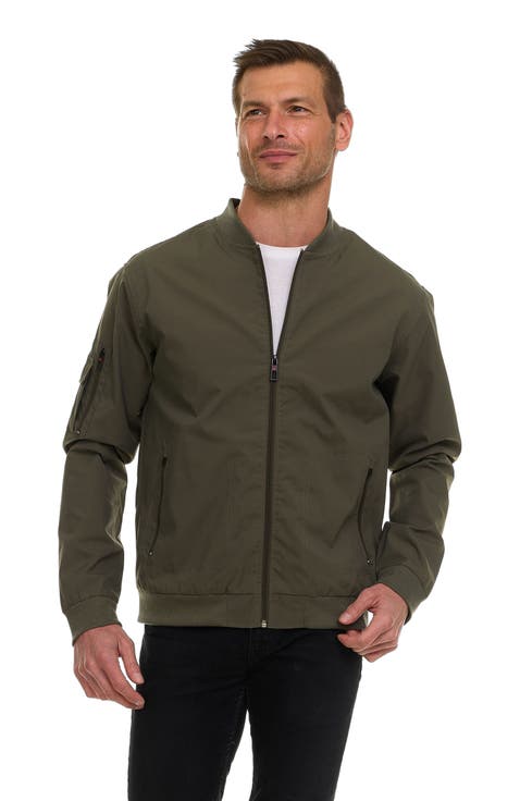 Men's Water Resistant Microfiber Bomber Jacket