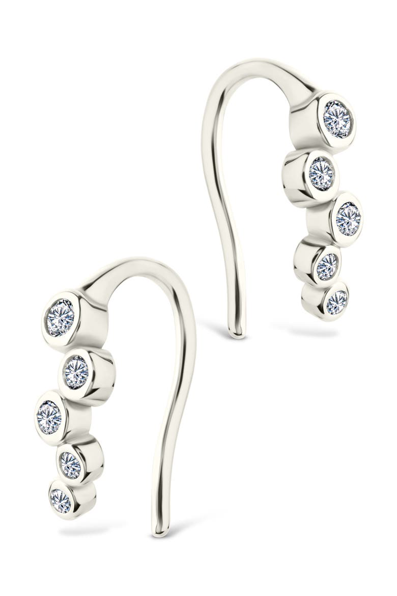 Talia Bezel Cubic Zirconia Ear Crawlers, Alternate, color, SILVER