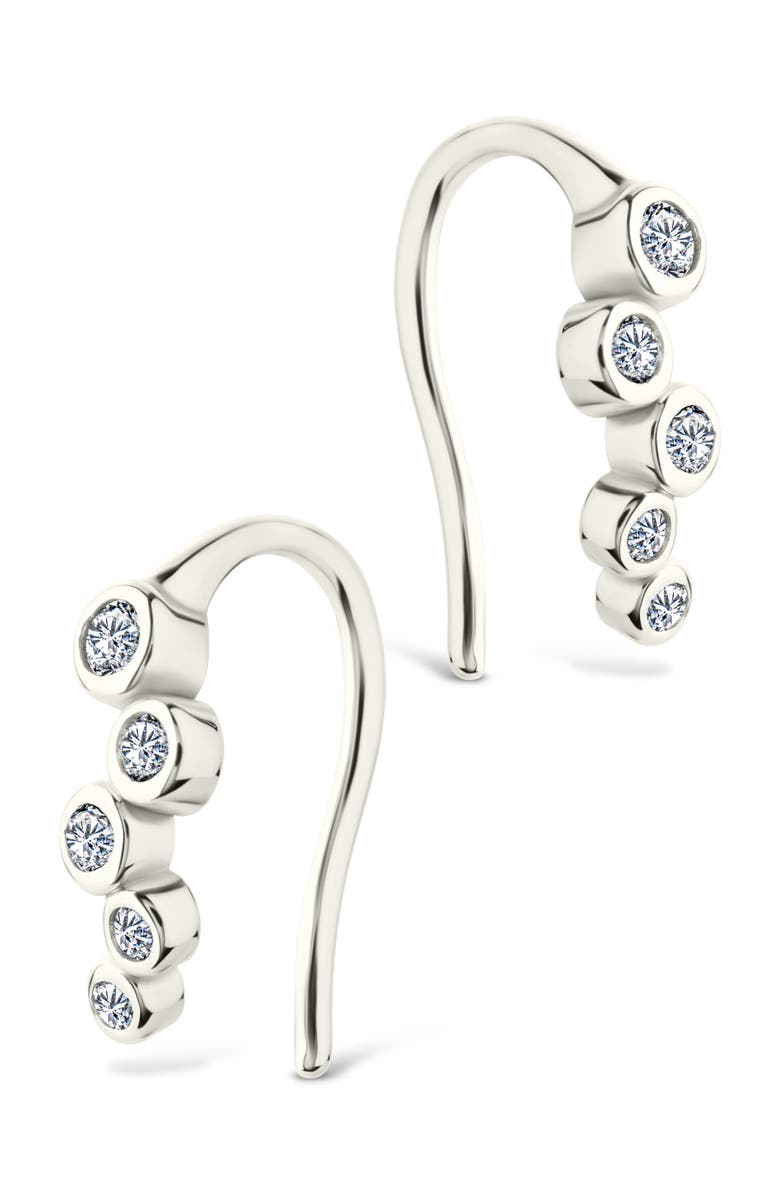 Sterling Forever Talia Bezel Cubic Zirconia Ear Crawlers, Alternate, color, Silver