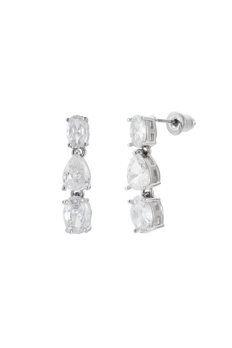 Baha Crystal Earrings, Main, color, Silver