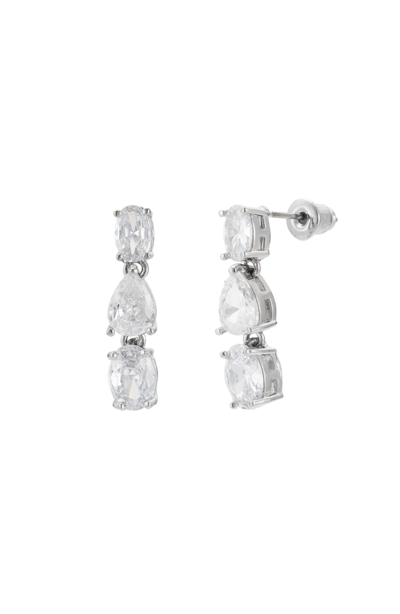 Untamed Petals Baha Crystal Earrings, Main, color, Silver