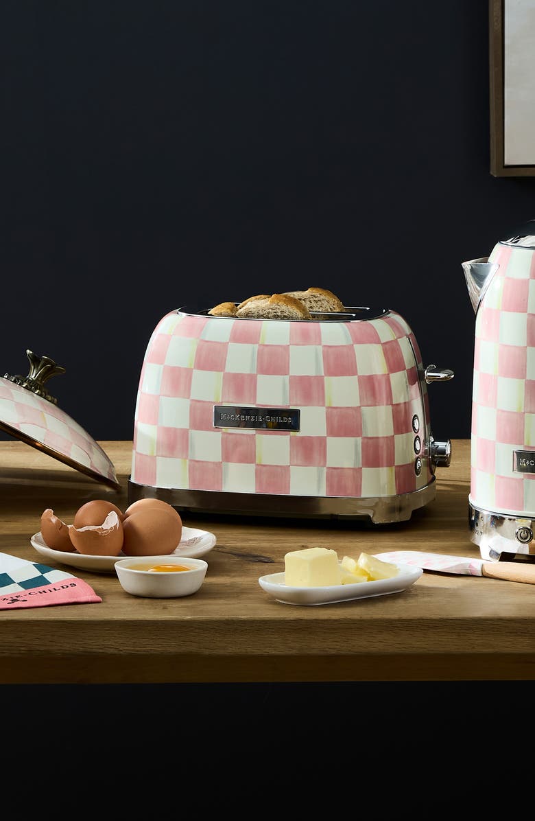MACKENZIE CHILDS Rosy Check 2-Slice Toaster, Alternate, color, Rosy