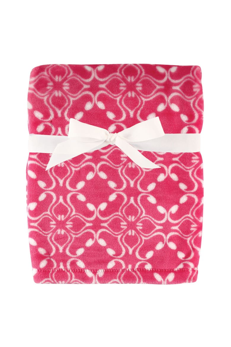 Silky Plush and Coral Fleece Blanket, Main, color, Blossom