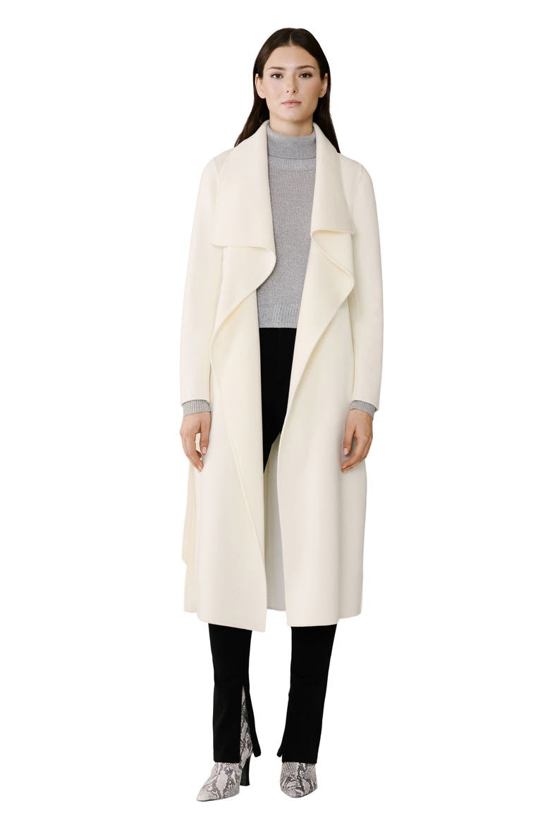 Britta Cascade Collar Wool Blend Coat, Alternate, color, POWDER