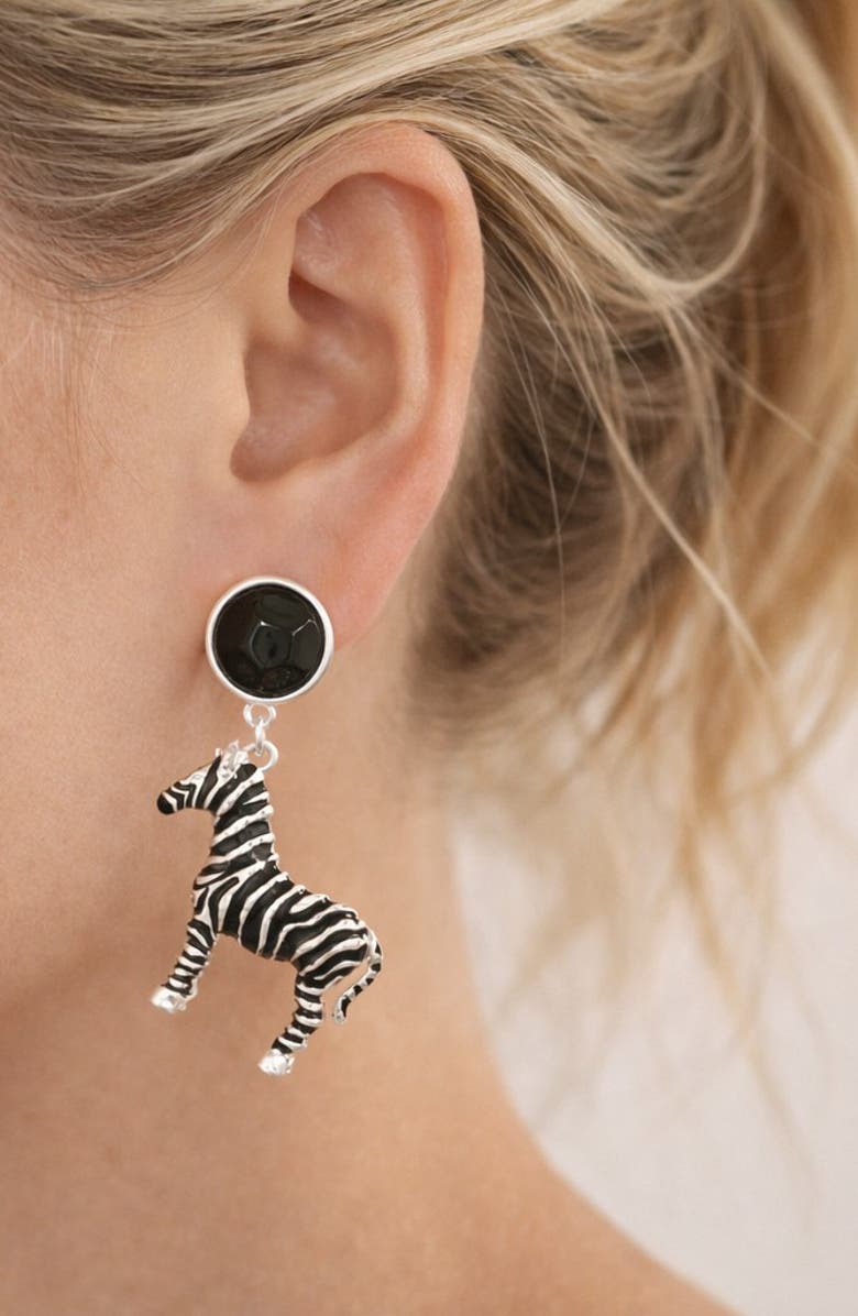 EYE CANDY LOS ANGELES Zebra Drop Earrings, Alternate, color,