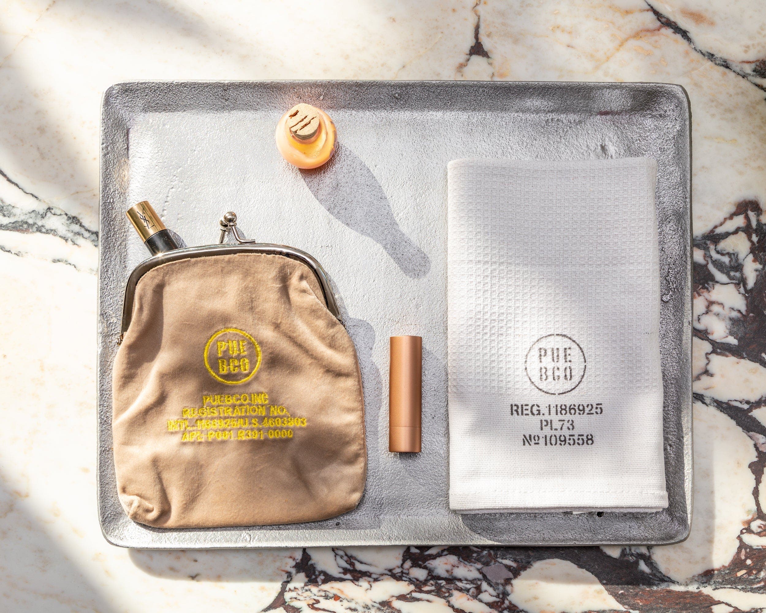 PUEBCO Velvet Frame Pouch, Alternate, color, Beige