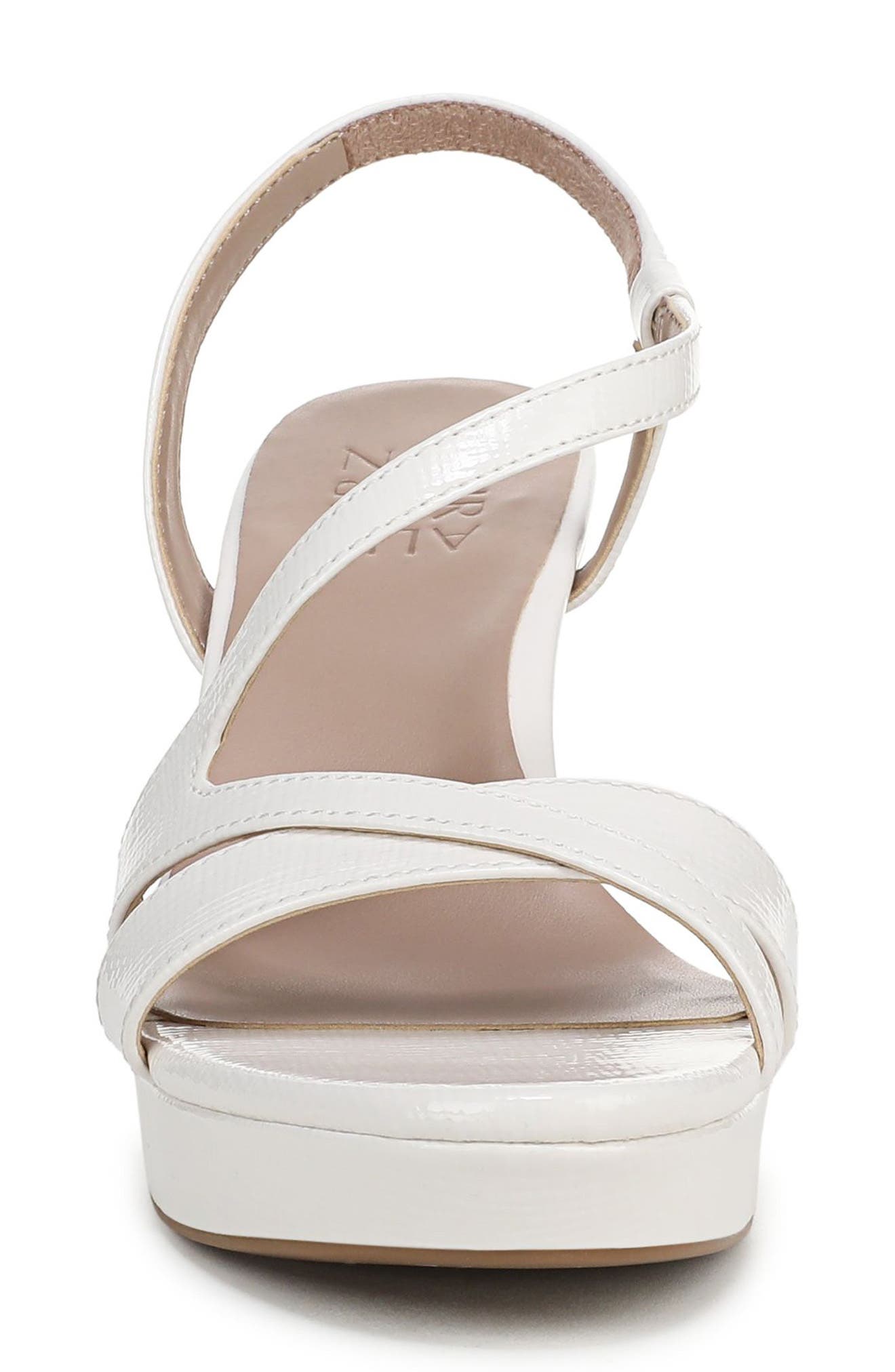 Naturalizer Abby Platform Slingback Sandal, Alternate, color, Warm White Faux Leather