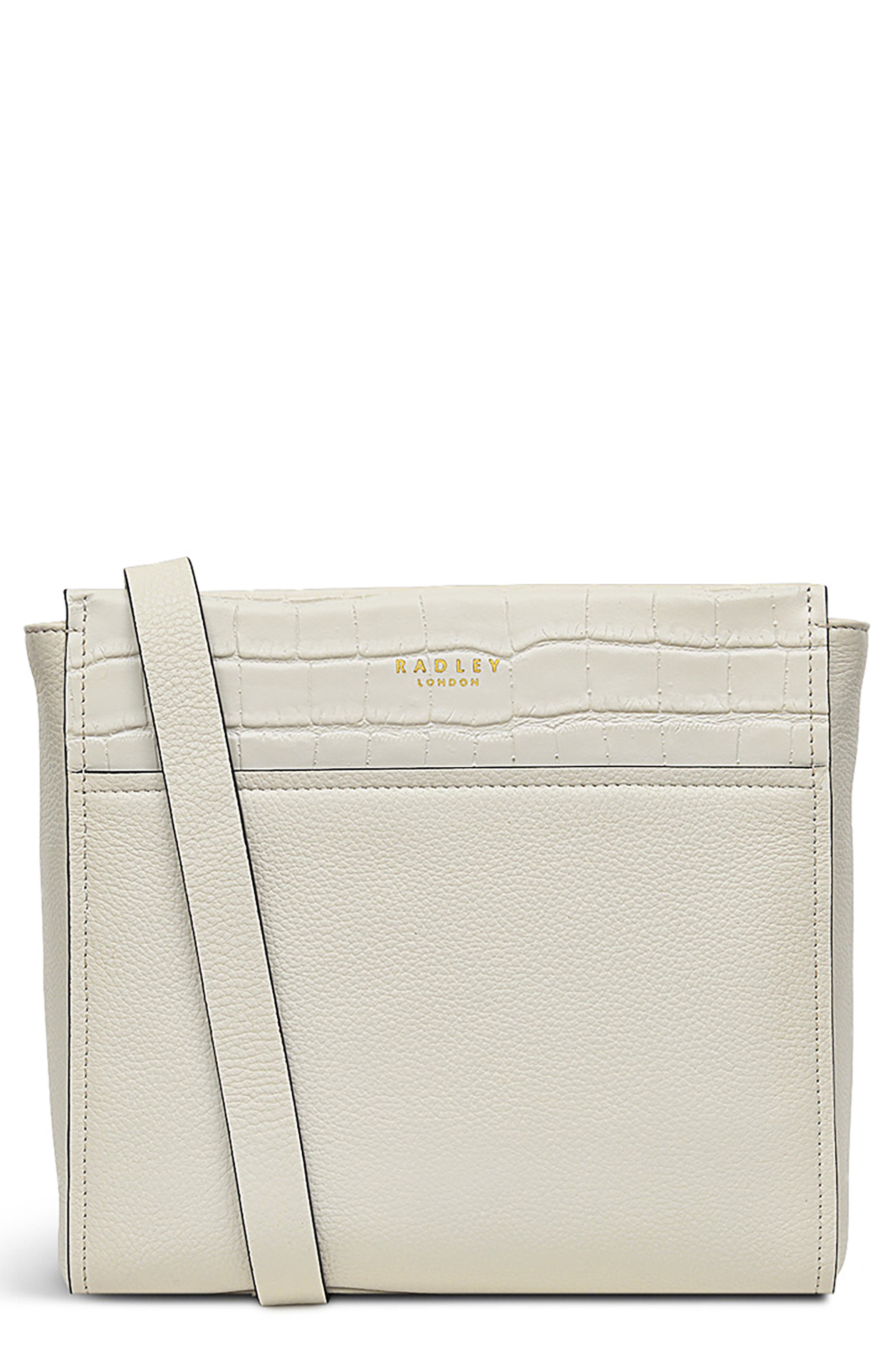 Radley Downtown Croc Embossed Crossbody Bag, Main, color, Chalk