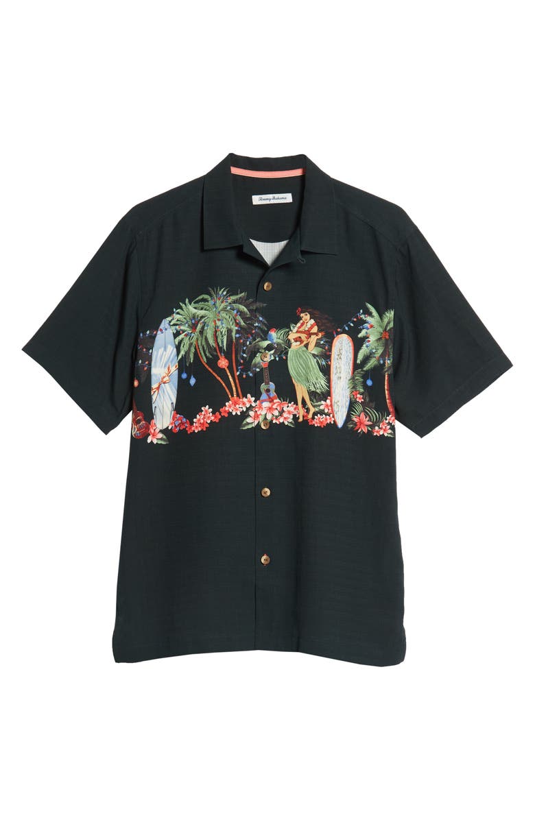 Tommy Bahama Mele Kalikimaka Silk Camp Shirt, Alternate, color, 