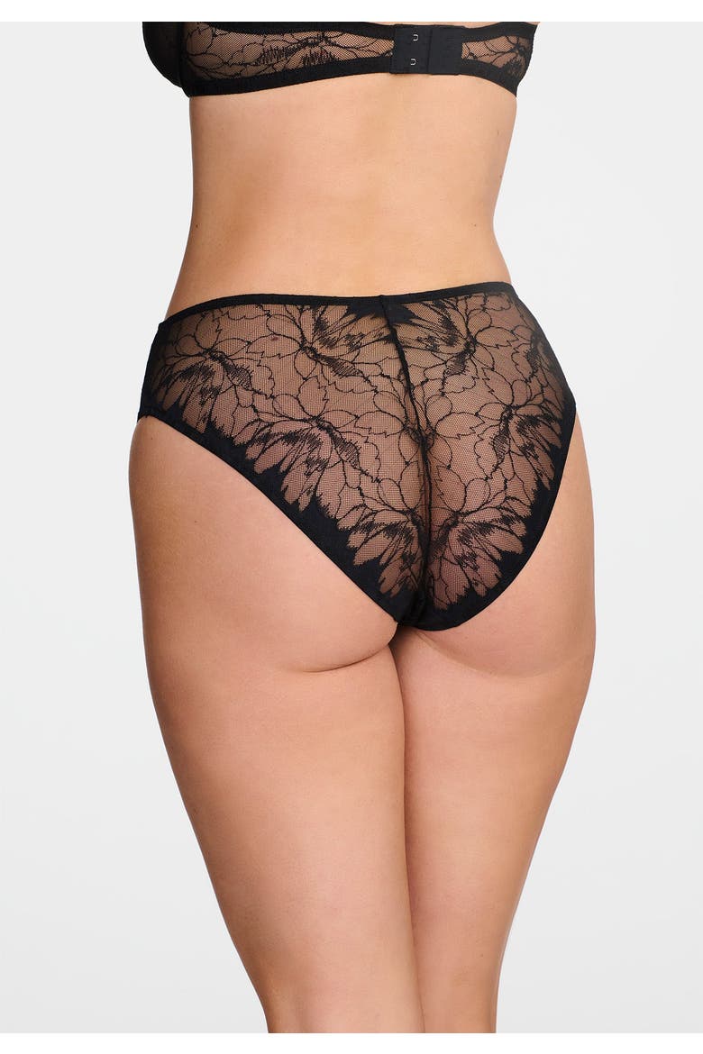 The Highwaist  Floral Lace, Alternate, color, BLACK