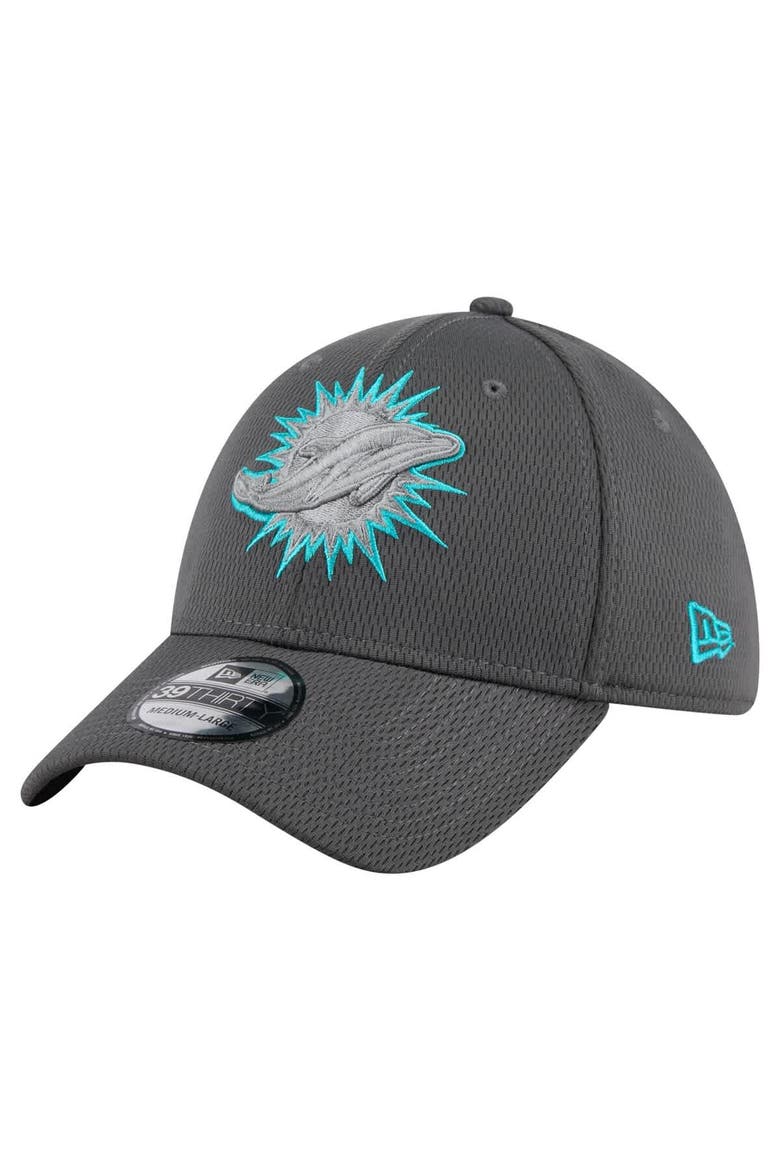 Men's New Era Graphite Miami Dolphins  Main 39THIRTY Flex Hat, Main, color, Graphite