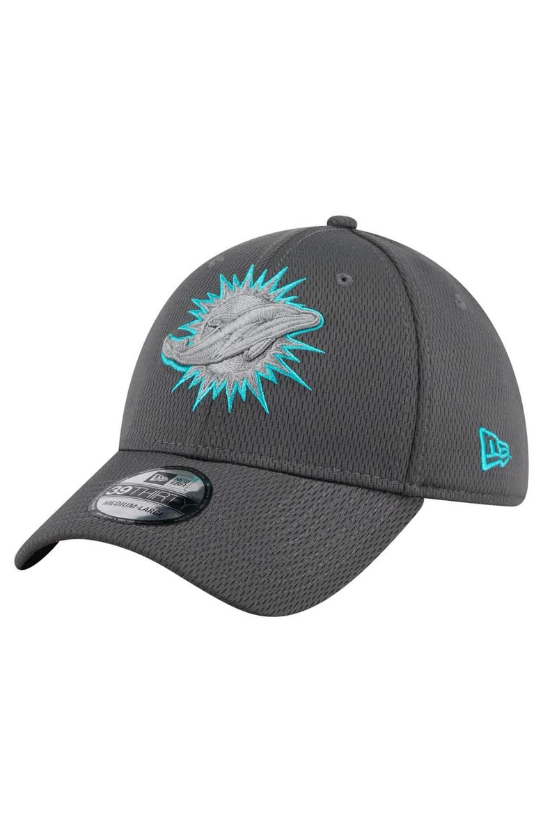 New Era Men's New Era Graphite Miami Dolphins  Main 39THIRTY Flex Hat, Main, color, 