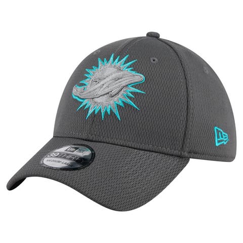 Men's New Era Graphite Miami Dolphins  Main 39THIRTY Flex Hat