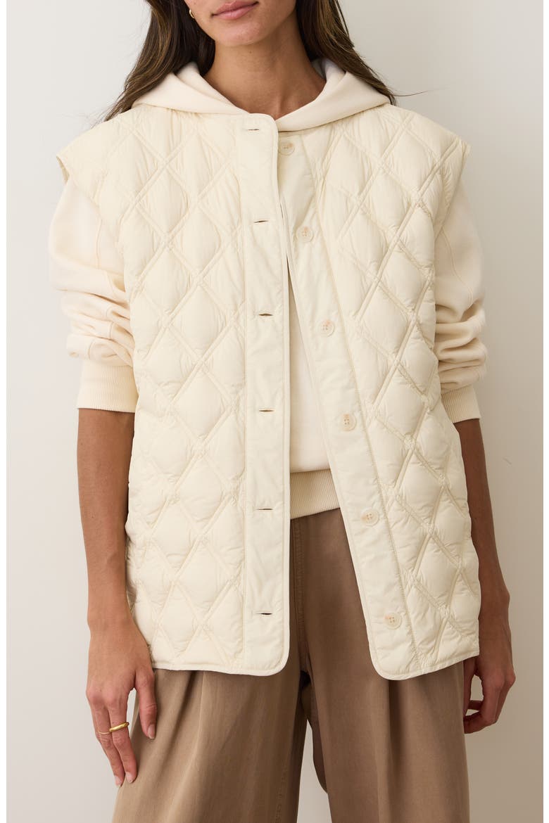 Marina Quilted Vest, Main, color, ANTIQUE WHITE