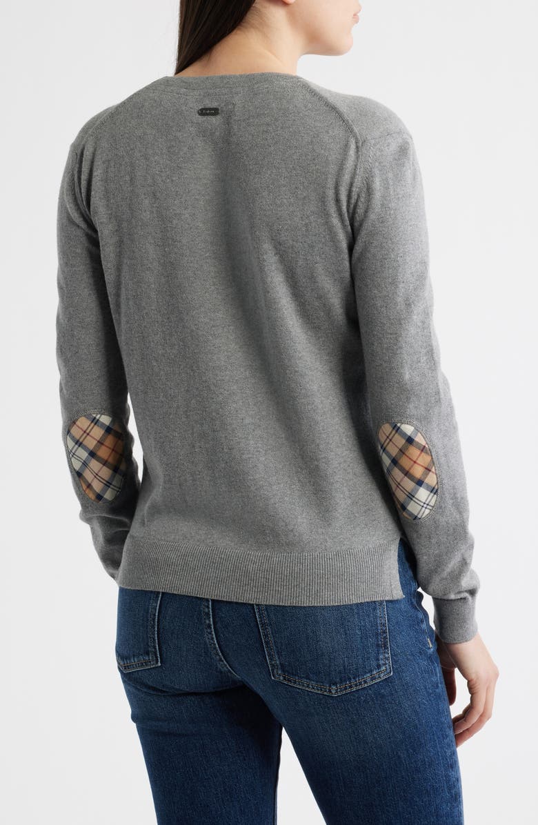 Barbour Bredon Tartan Accent Cotton & Cashmere Cardigan, Alternate, color,
