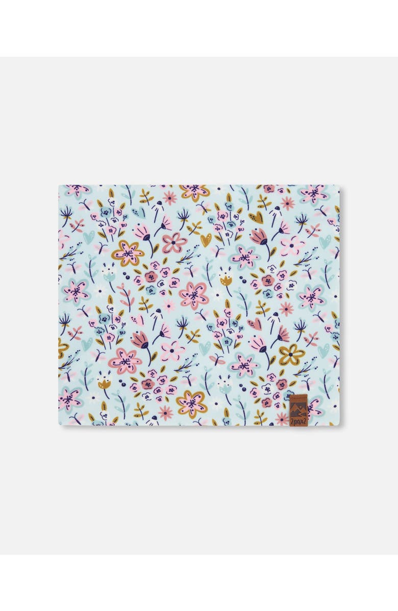 Deux par Deux Stretch Jersey Mini Flower Print Neck Tube, Main, color, Blue Mini Flower Print