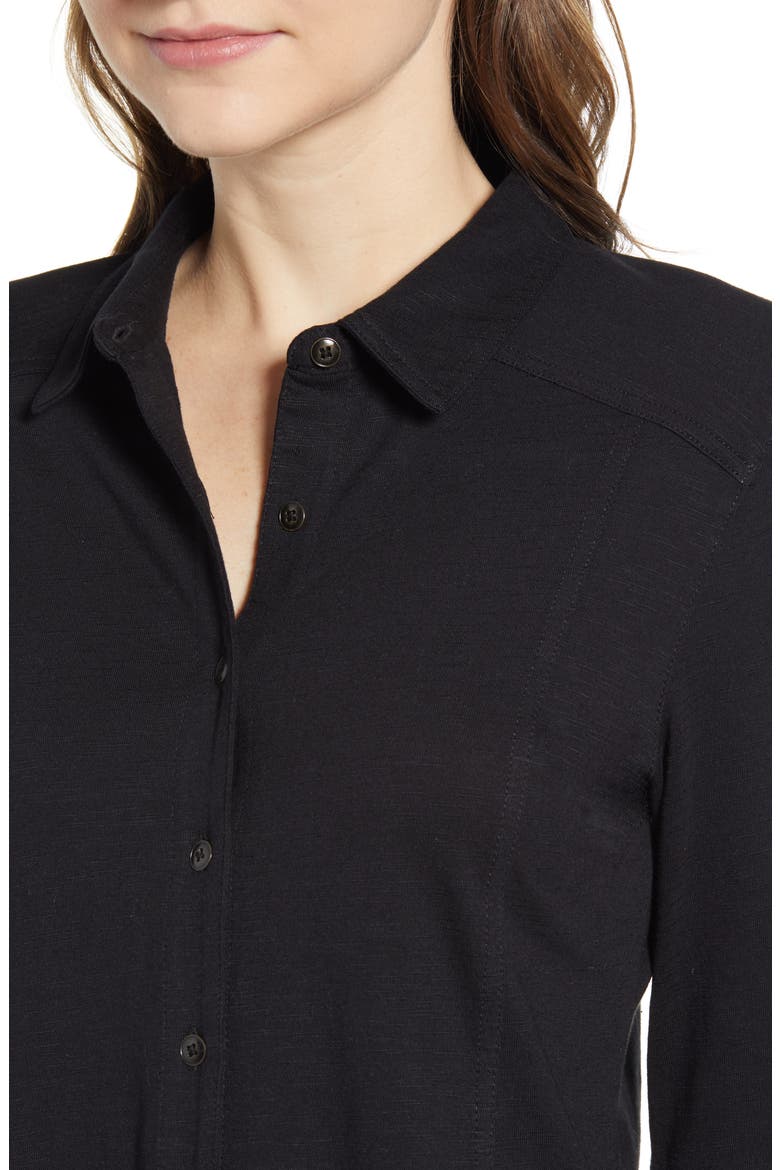Roll Sleeve Knit Shirt, Alternate, color, BLACK