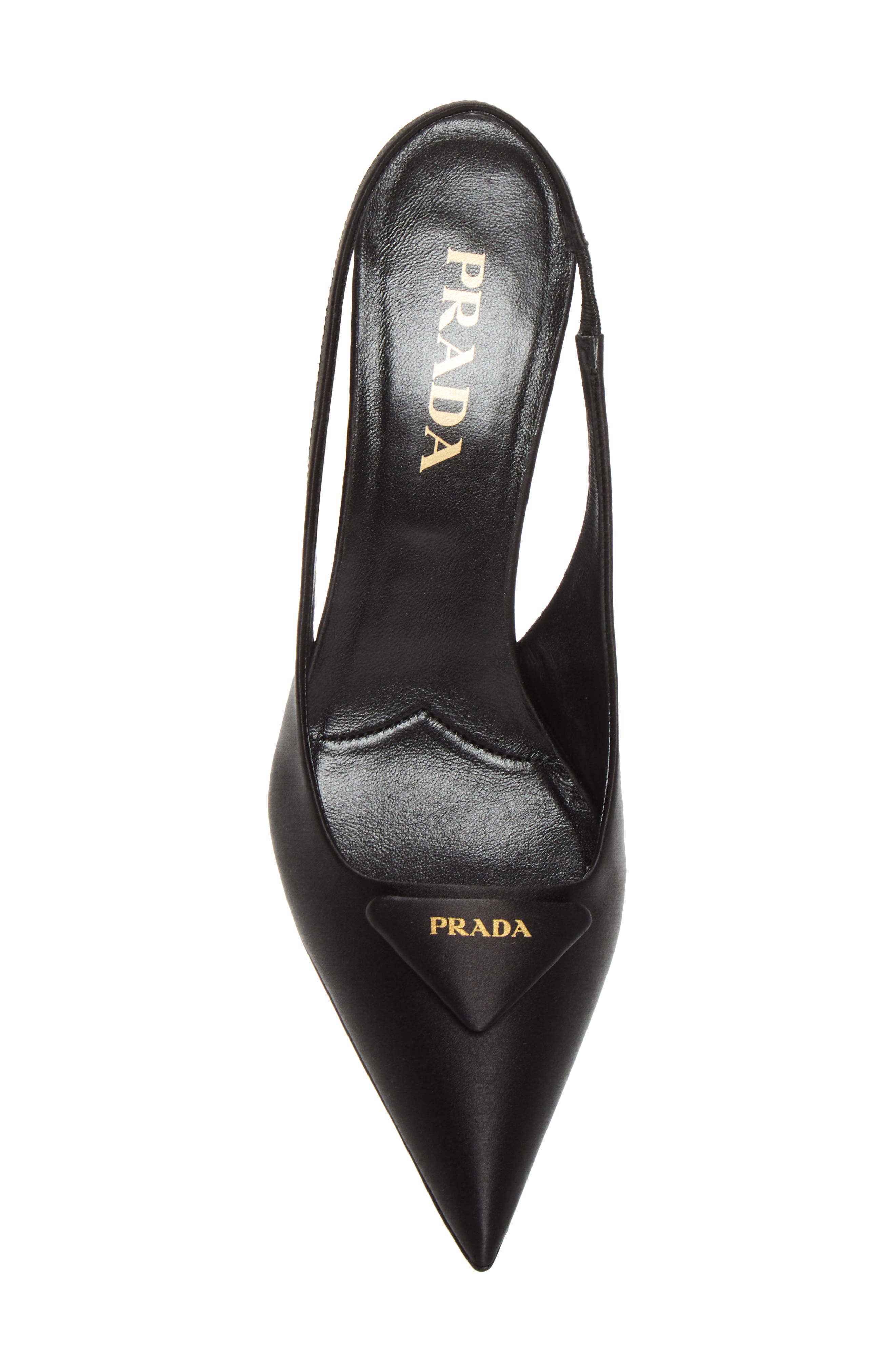 Satin Logo Slingback Pump, Alternate, color, NERO