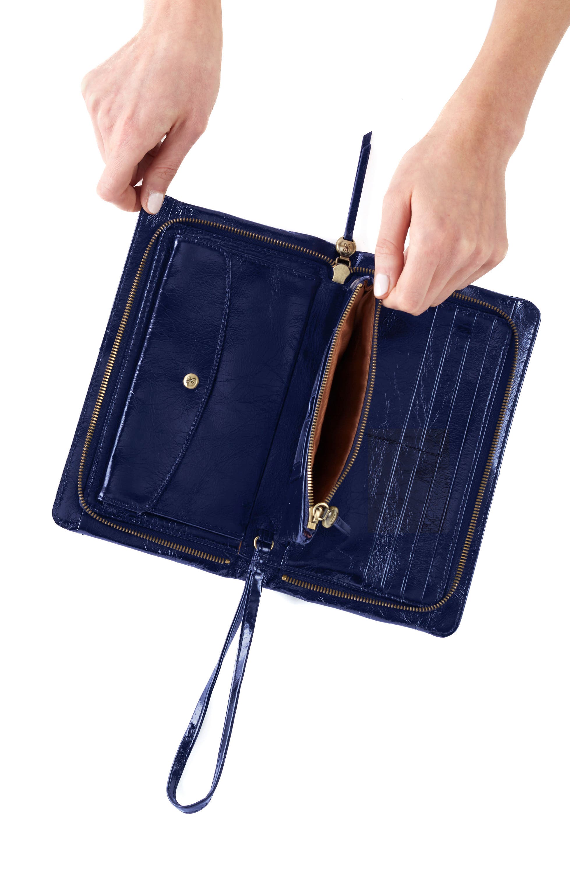 HOBO Evolve Leather Clutch, Alternate, color, Winter Violet