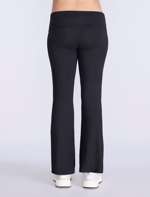 Motherhood Maternity Roll Over Waistband Flare Legging In Black