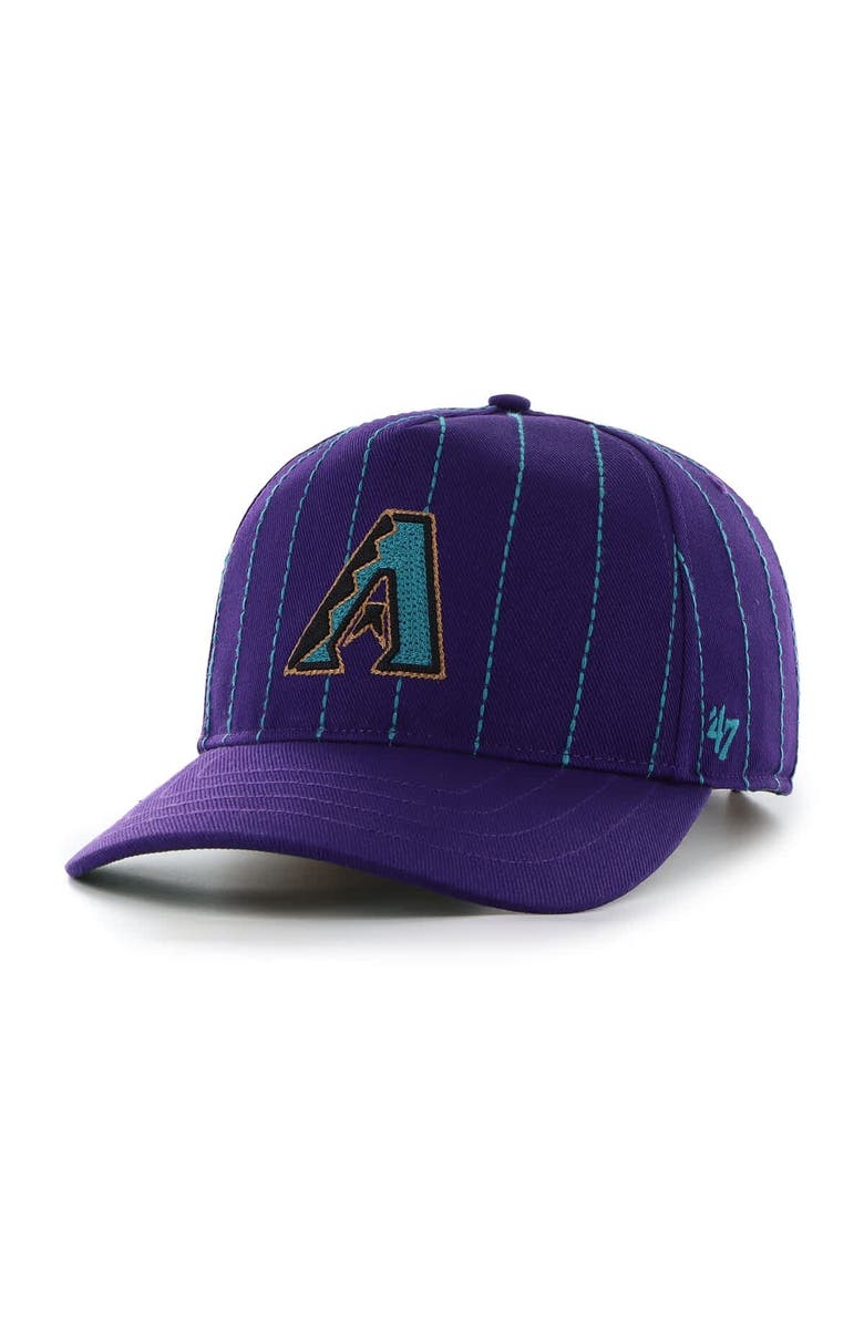 '47 Men's '47 x Rawlings Purple Arizona Diamondbacks Pinstripe Hitch Adjustable Hat, Alternate, color, Purple