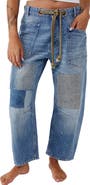 Free People Moxie Mid Rise Low Slung Tie Waist Nonstretch Jeans