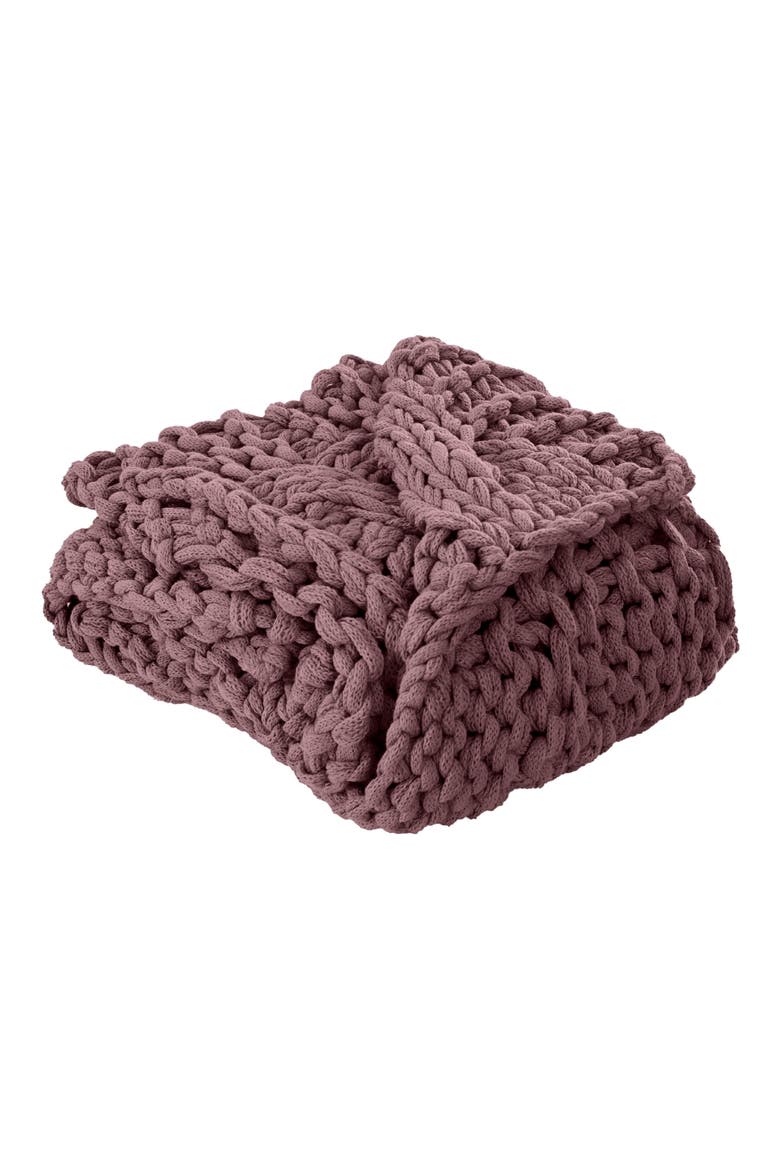 Chunky Knit Throw, Main, color, ROSEWOOD