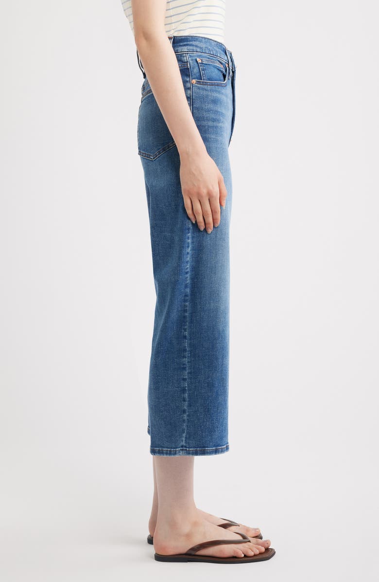 Madewell The Short Wide-Leg Crop Jeans Super Stretch Denim in Oneida Wash, Alternate, color, Oneida Wash