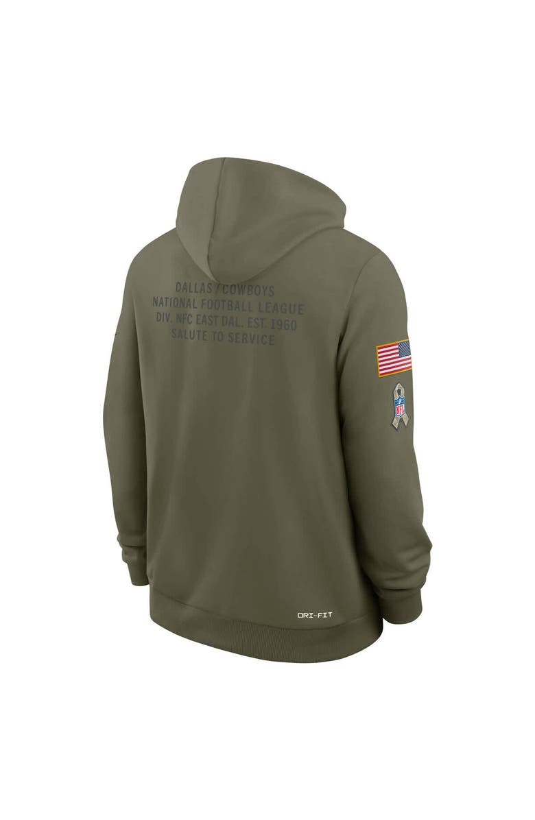Nike Men's Nike Olive Dallas Cowboys 2025 Salute to Service Sideline Standard Issue Dri-FIT Hoodie, Alternate, color, Olive