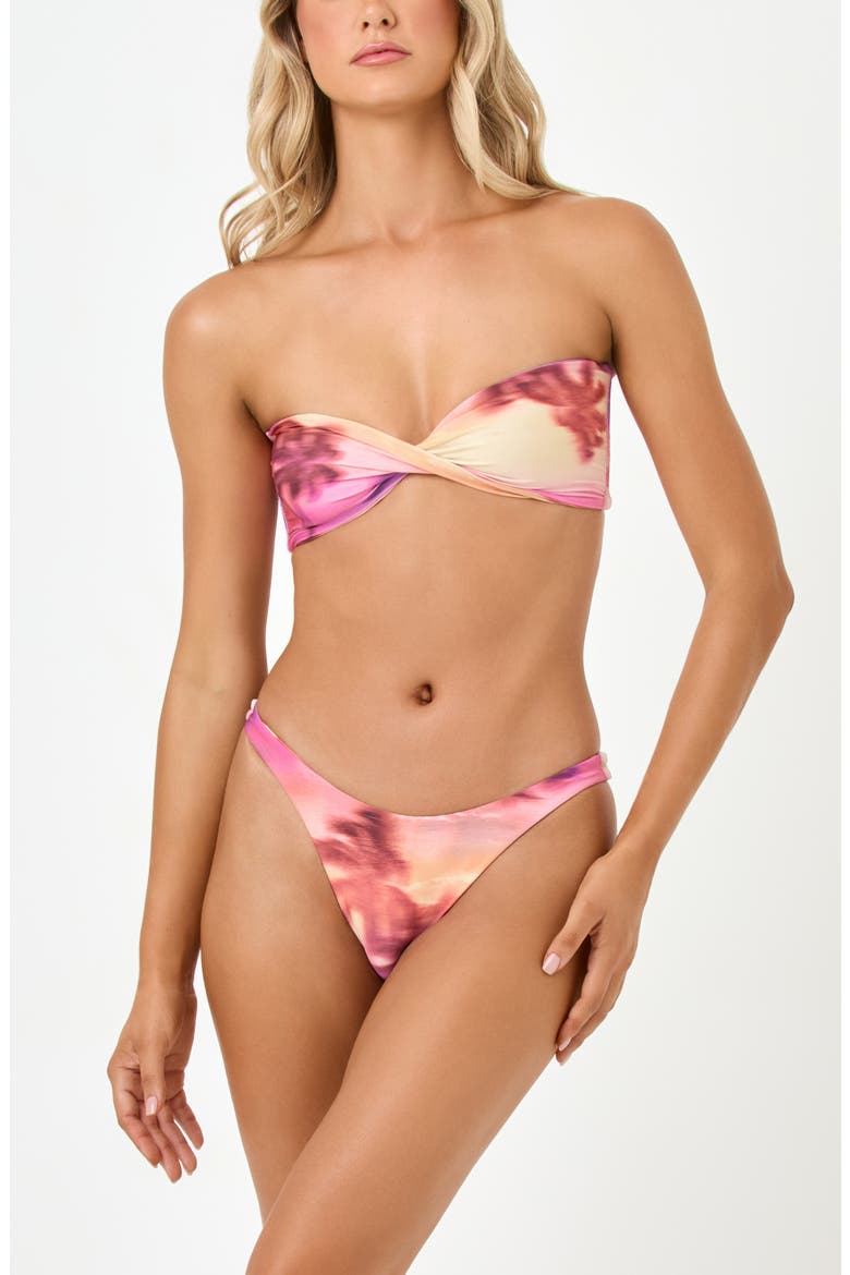 Avalon Reversible Bandeau Bikini Top, Alternate, color, ISLAND HOPPER