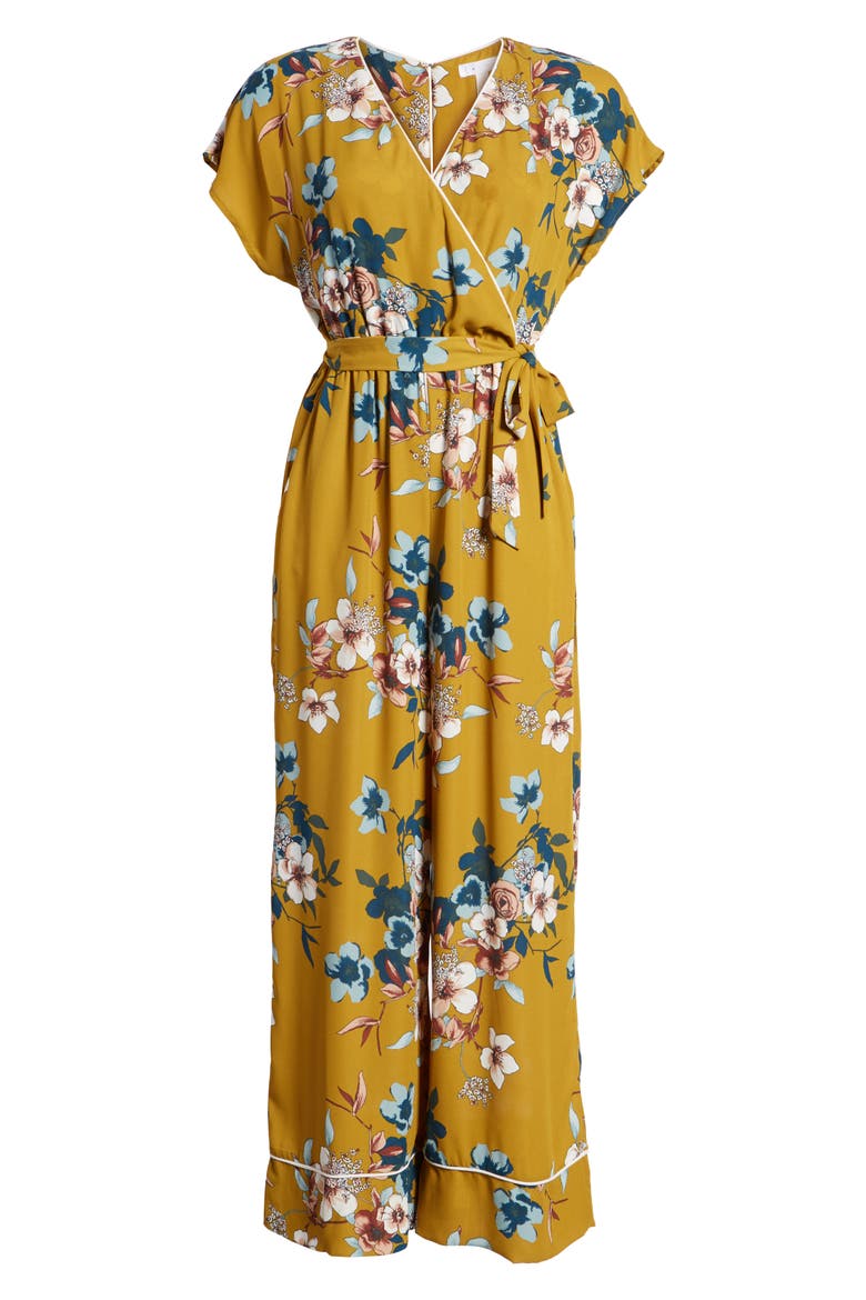 Floral Jumpsuit, Alternate, color, YELLOW MINERAL FLORAL
