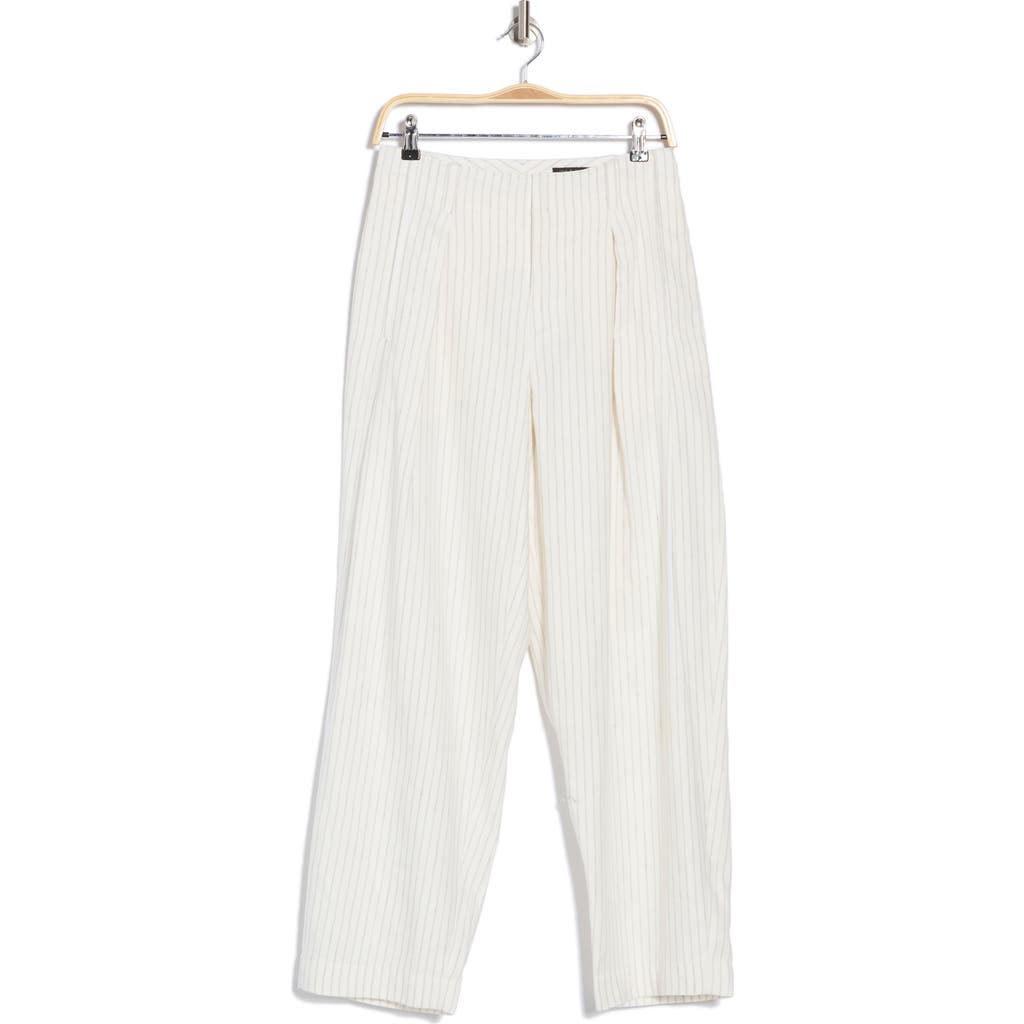 Rag & Bone Douglas Pinstripe High Waist Pants In Ivory Stripe