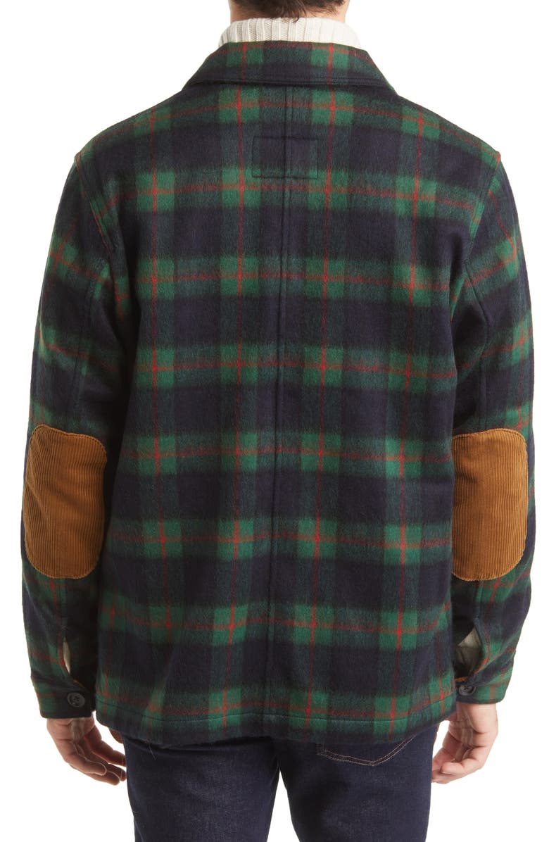 Brooks Brothers Plaid Wool Blend Shirt Jacket, Alternate, color,