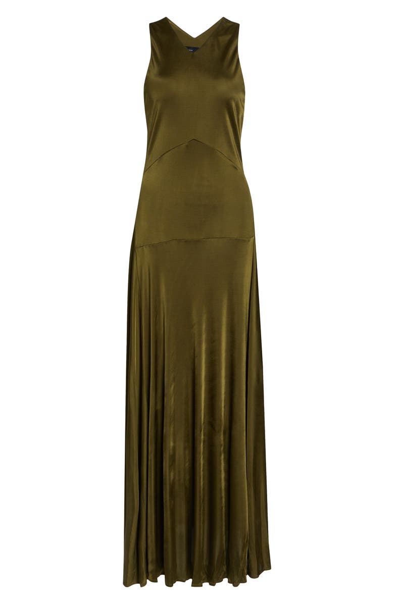 Proenza Schouler Naia Satin Jersey Maxi Dress, Main, color, Moss