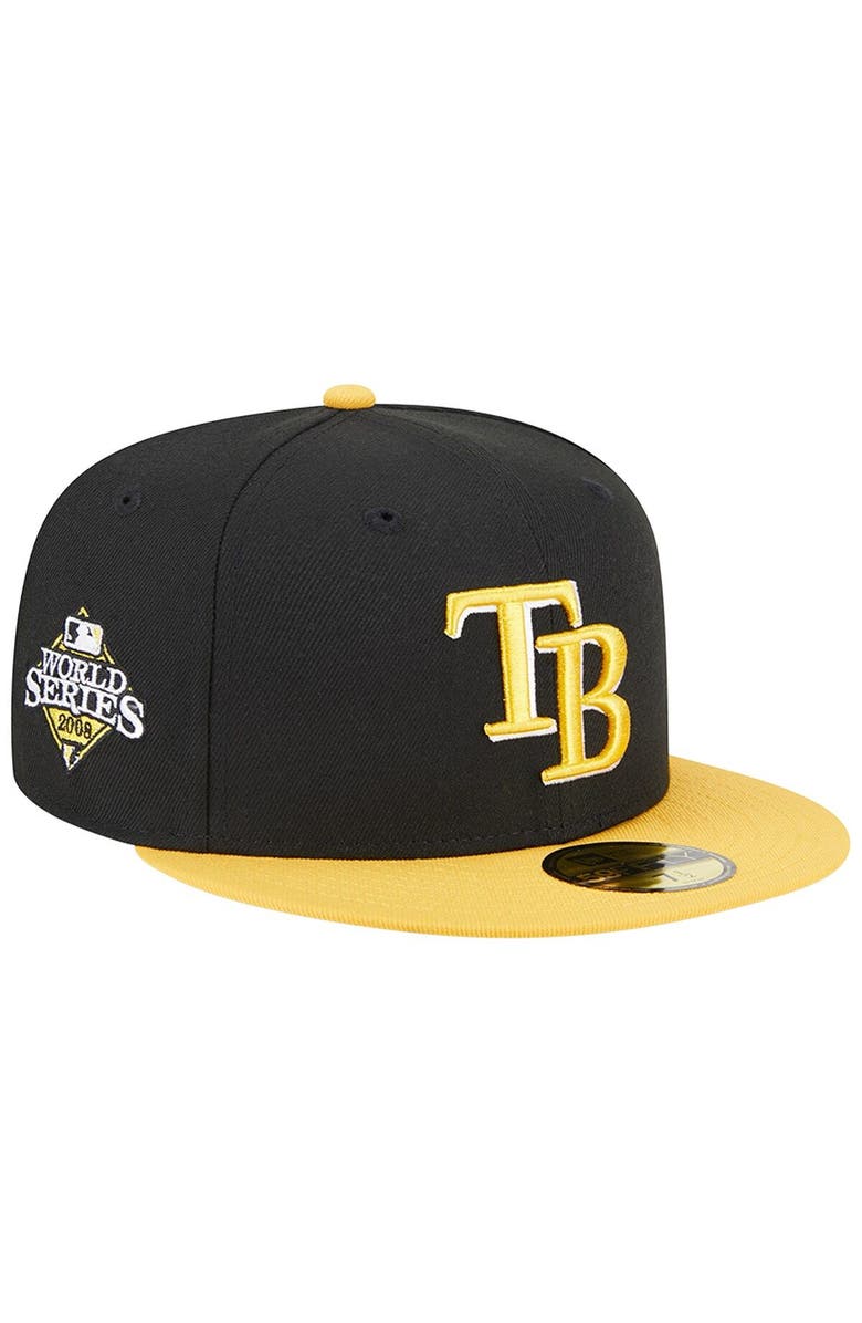 New Era Men's New Era Black/Gold Tampa Bay Rays 59FIFTY Fitted Hat, Alternate, color,
