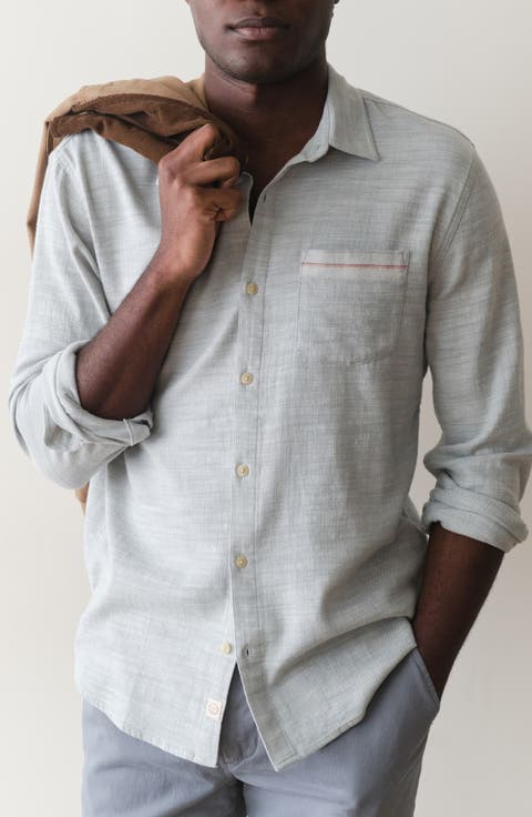 Classic Selvage Stretch Cotton Button-Up Shirt