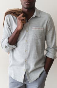 Marine Layer Classic Selvage Stretch Cotton Button-Up Shirt