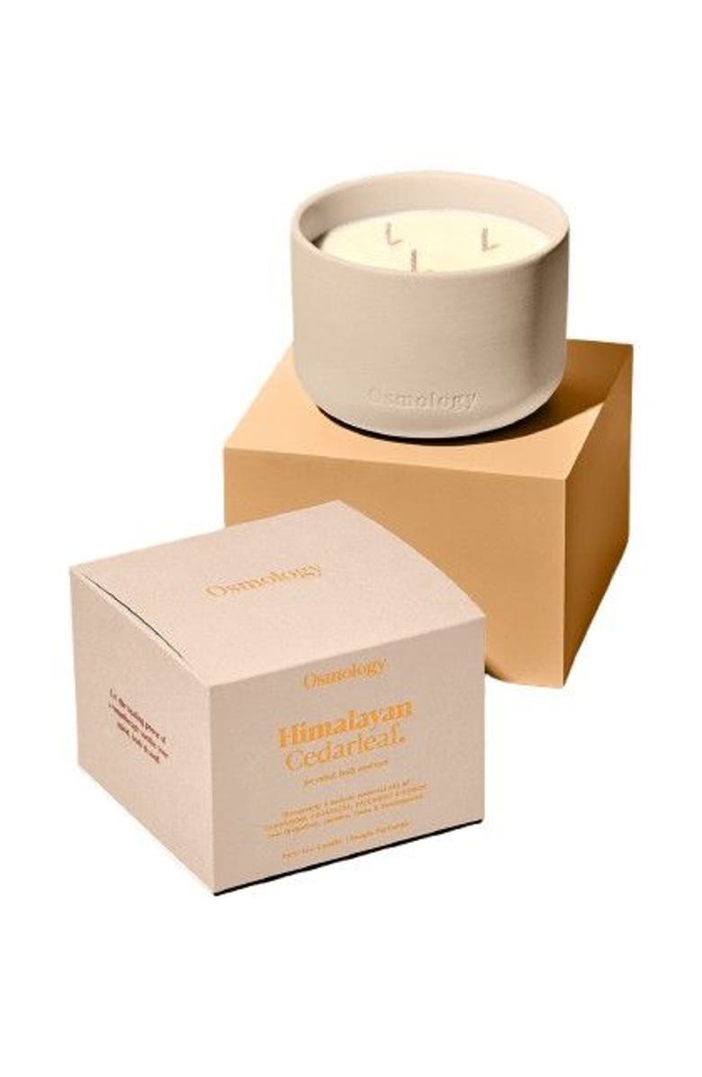 Osmology Himalayan Cedarleaf Scented Triple Wick Candle, Main, color, White