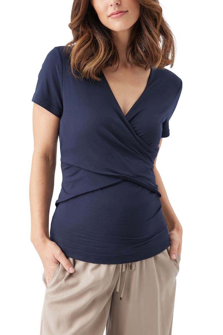 Luxe Knit Embrace Nursing Tee, Main, color, Navy