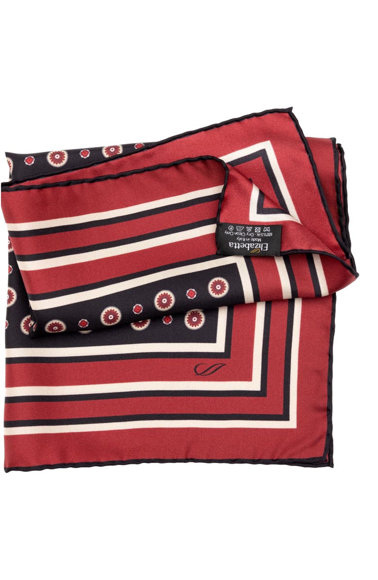 Elizabetta Pantera - Silk Pocket Square for Men, Alternate, color, Black And Burgundy
