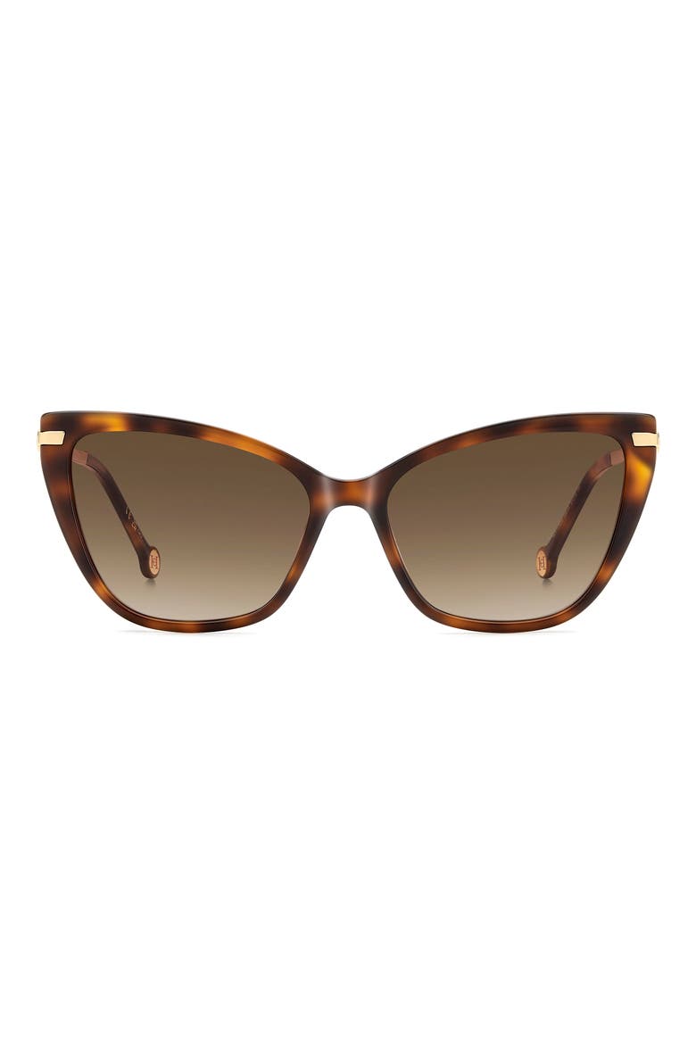 55mm Gradient Rectangular Sunglasses, Main, color, HAVANA/ BROWN SF