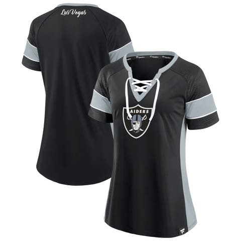 Women's Fanatics  Black Las Vegas Raiders Athena Lace-Up Top
