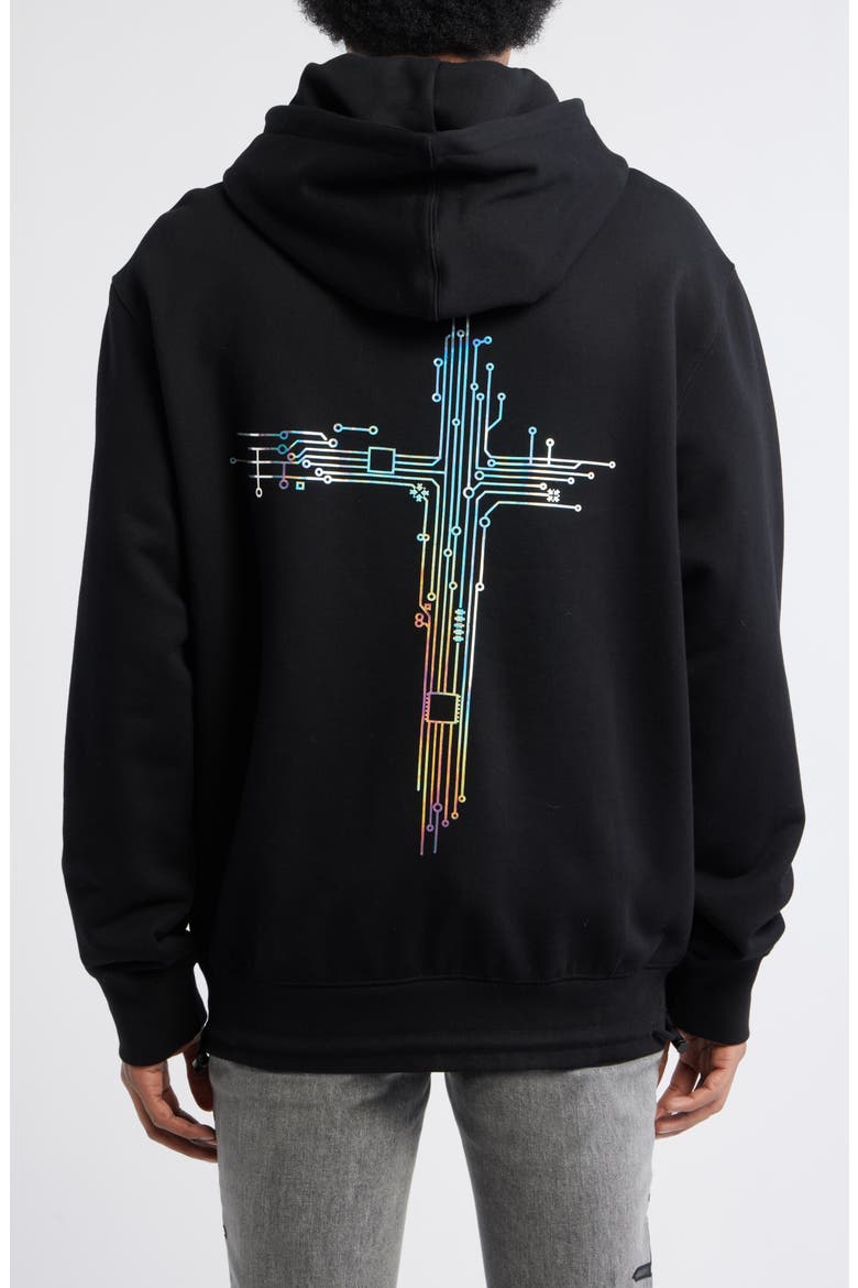 Jordan Oversize Black Circuit Cross Cotton Hoodie, Alternate, color, BLACK CIRCUIT CROSS