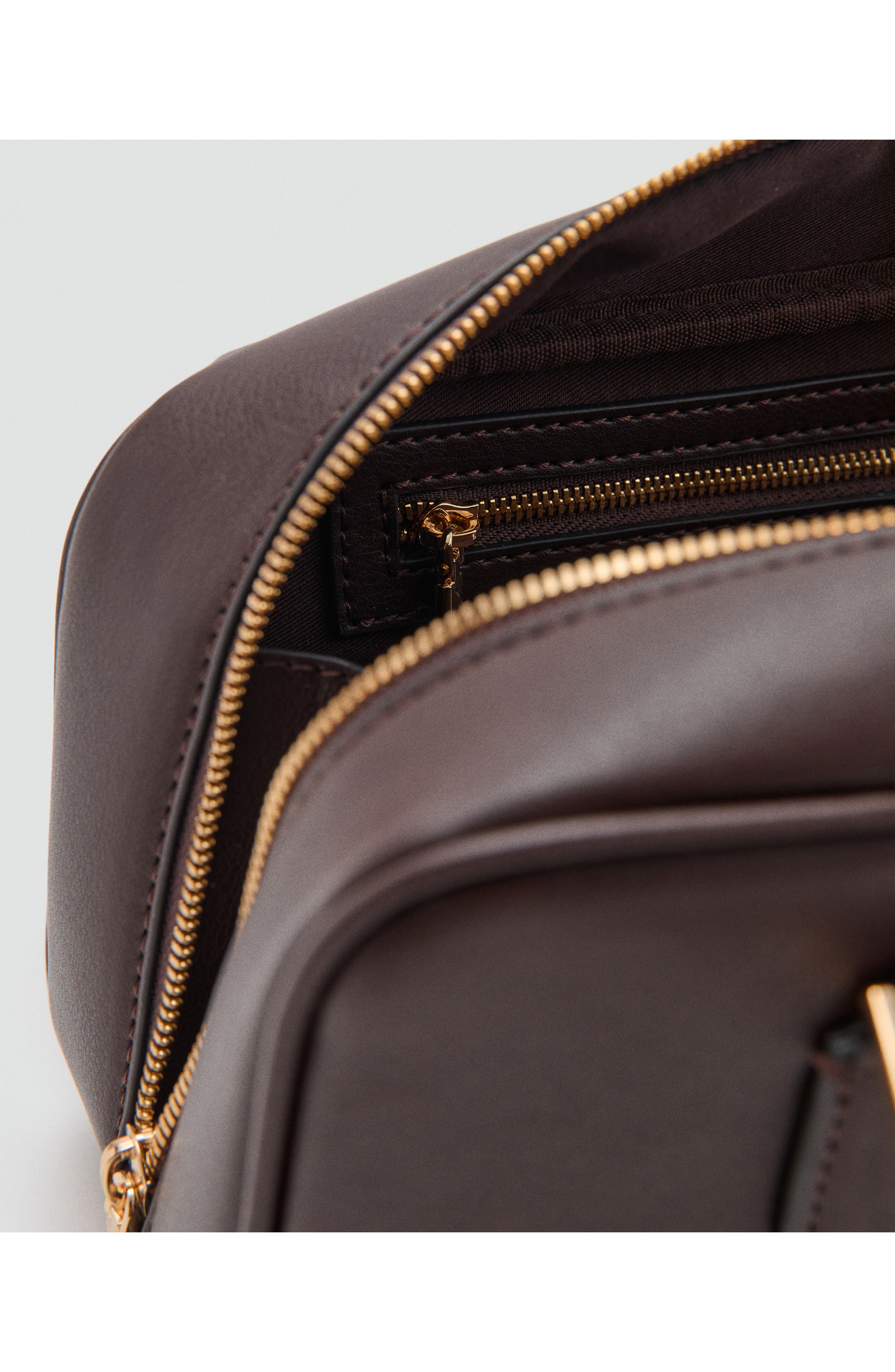 MANGO Faux Leather Bowling Bag, Alternate, color, 