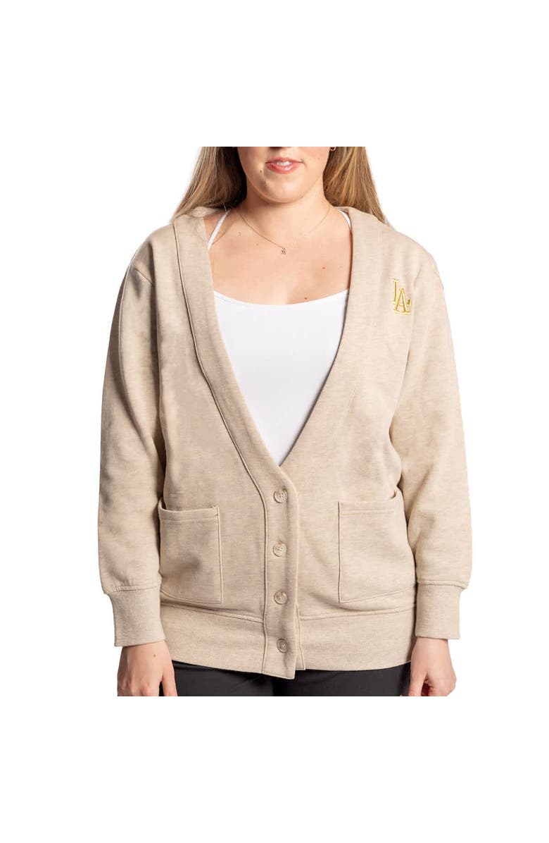 LUSSO Women's Lusso Natural Los Angeles Dodgers Malibu Full-Button Cardigan, Alternate, color, Natural