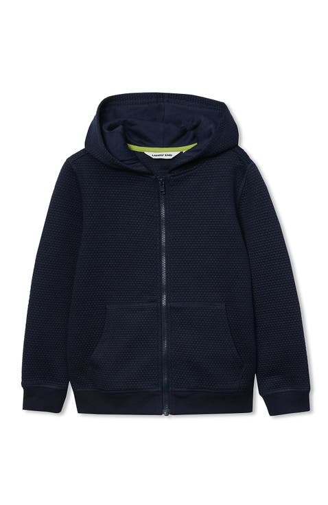 Boys Texture Knit Zip Up Hoodie