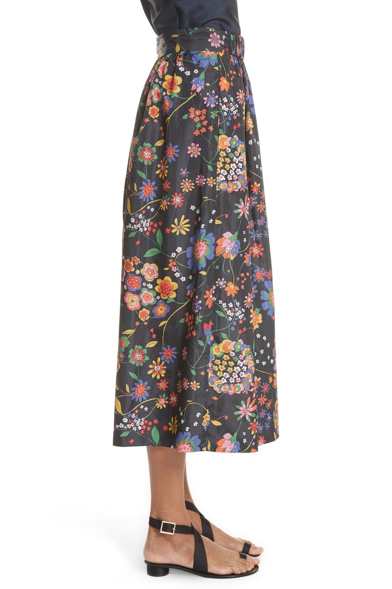 Print Tech Floral Skirt, Alternate, color, NAVY