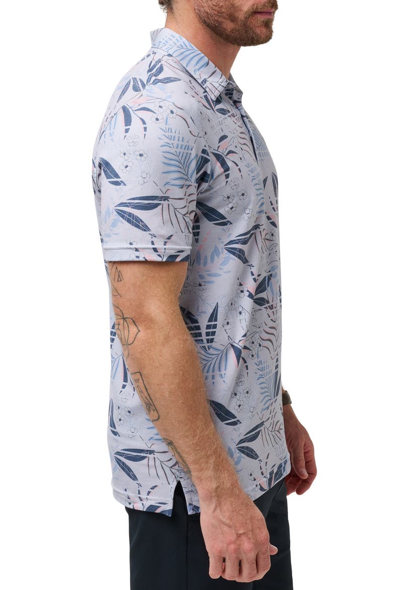 Rip Current Floral Piqué Polo, Alternate, color, HEATHER LIGHT GREY