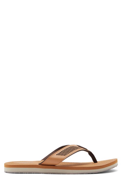 Rvca Perforated Flip Flop Sandal In Brown