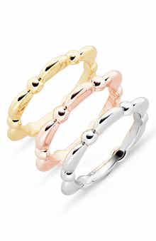 Covet Set of 3 Mixed Metal Bead Rings